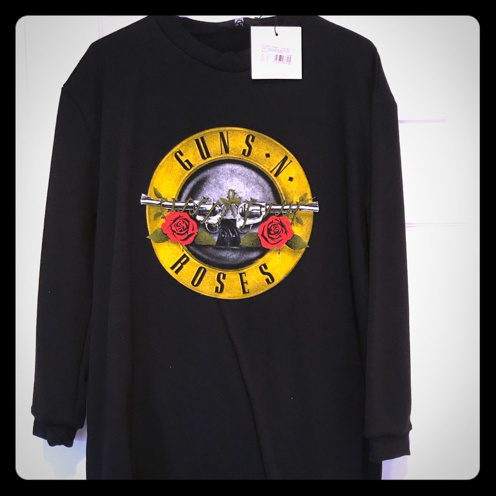 Black guns & roses sweater dress